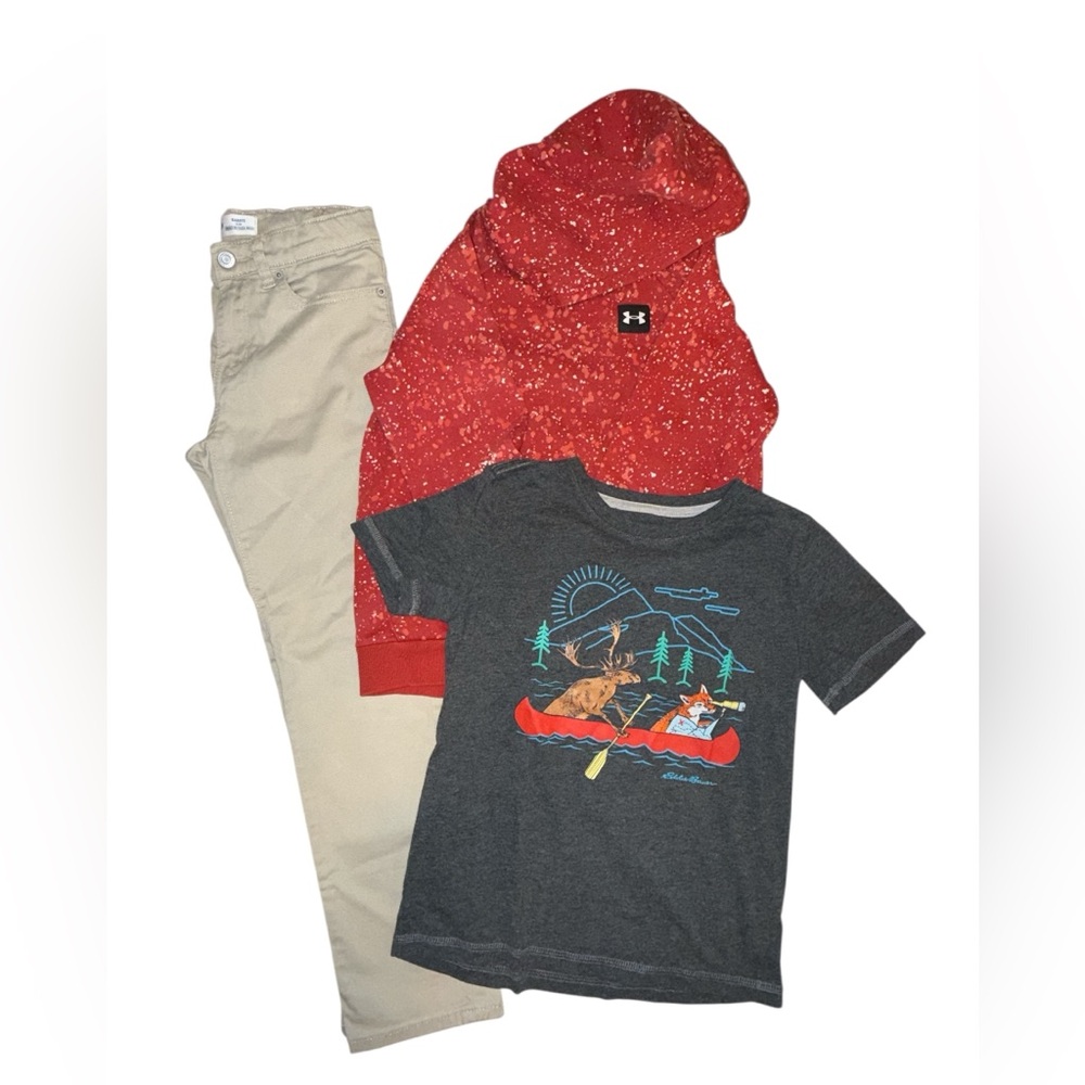 Old Navy Khakis, Under Armour Hoodie, Eddie Bauer Tee, Boys Sizes 8, YSmall, 7/8